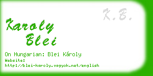 karoly blei business card